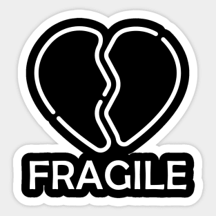 Fragile Heart Lines – White Sticker